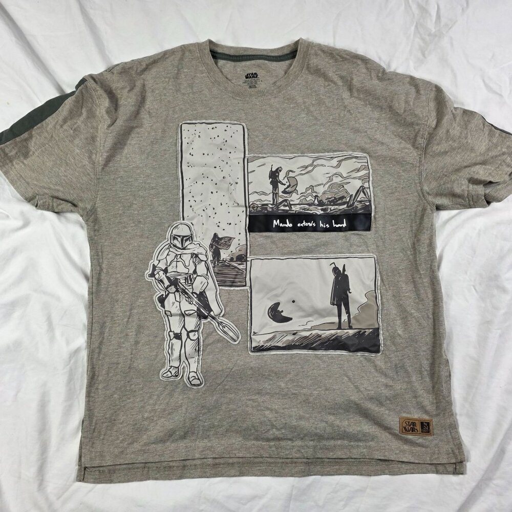 Star Wars The Mandalorian Concept Series Mens Large Gray Graphic T Shirt Casual